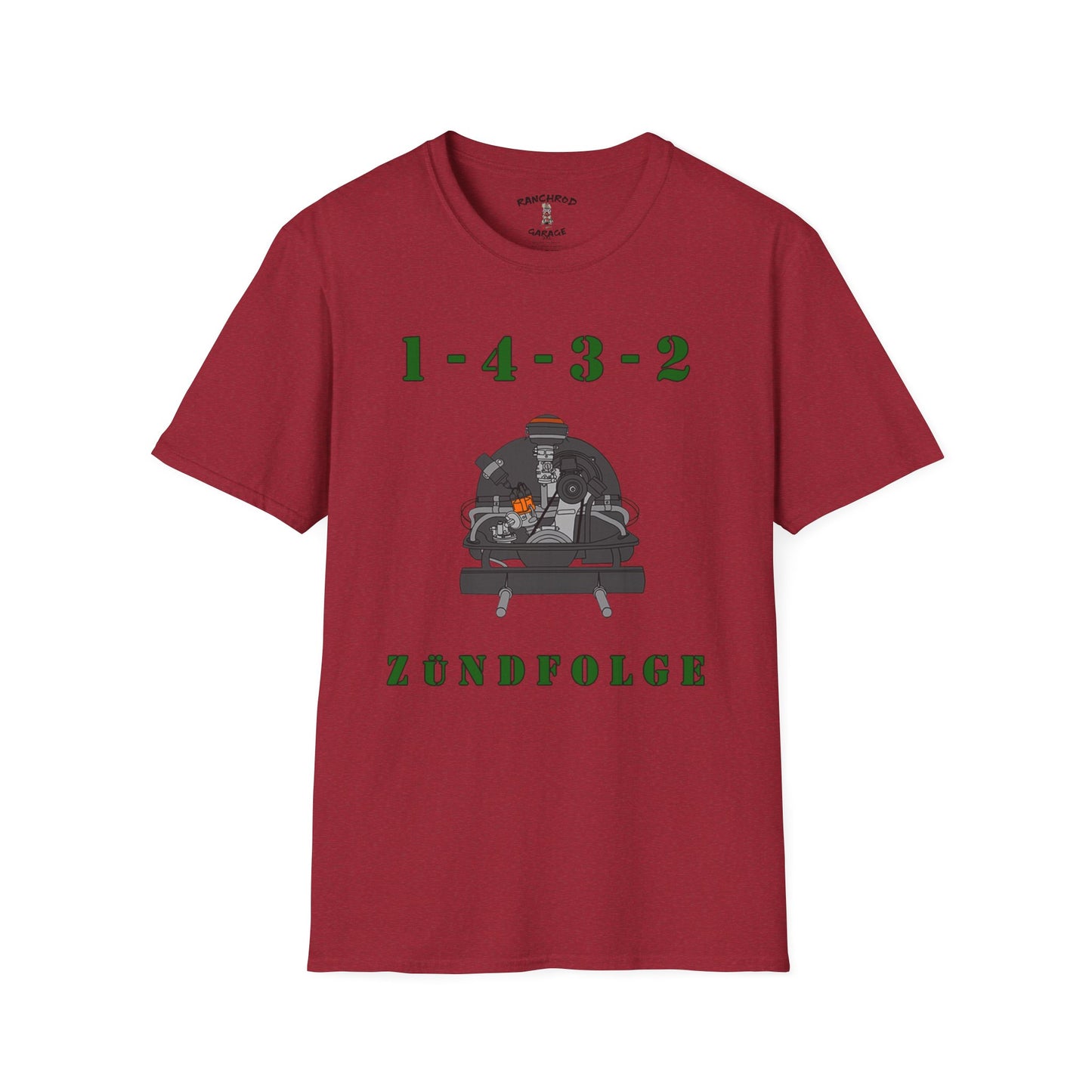 Zundfolge RanchRod Garage 1-4-3-2 Engine Firing Order T-Shirt