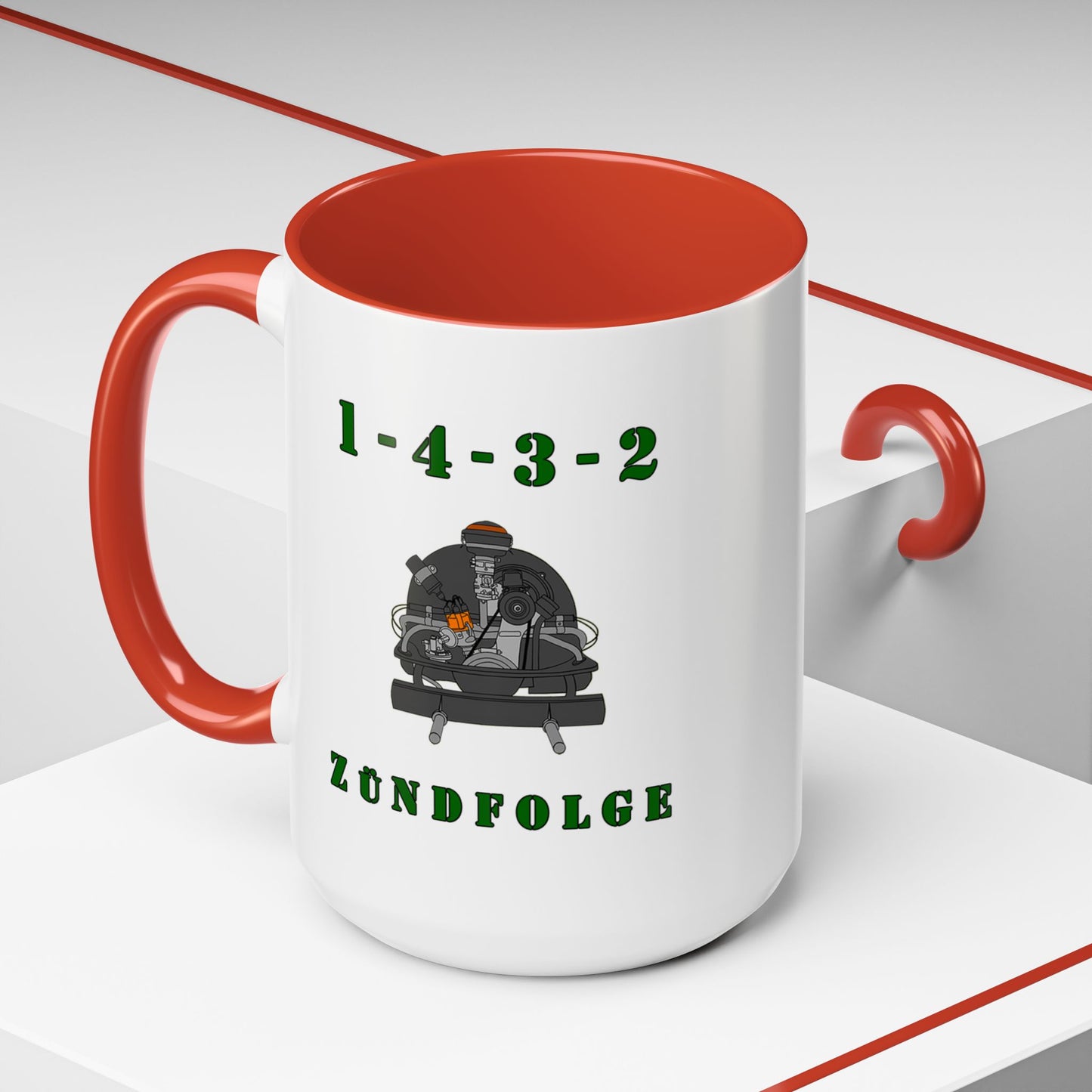 Zundfolge RanchRod Garage 'engine' Coffee Mug (11, 15oz) 1-4-3-2 Firing Order