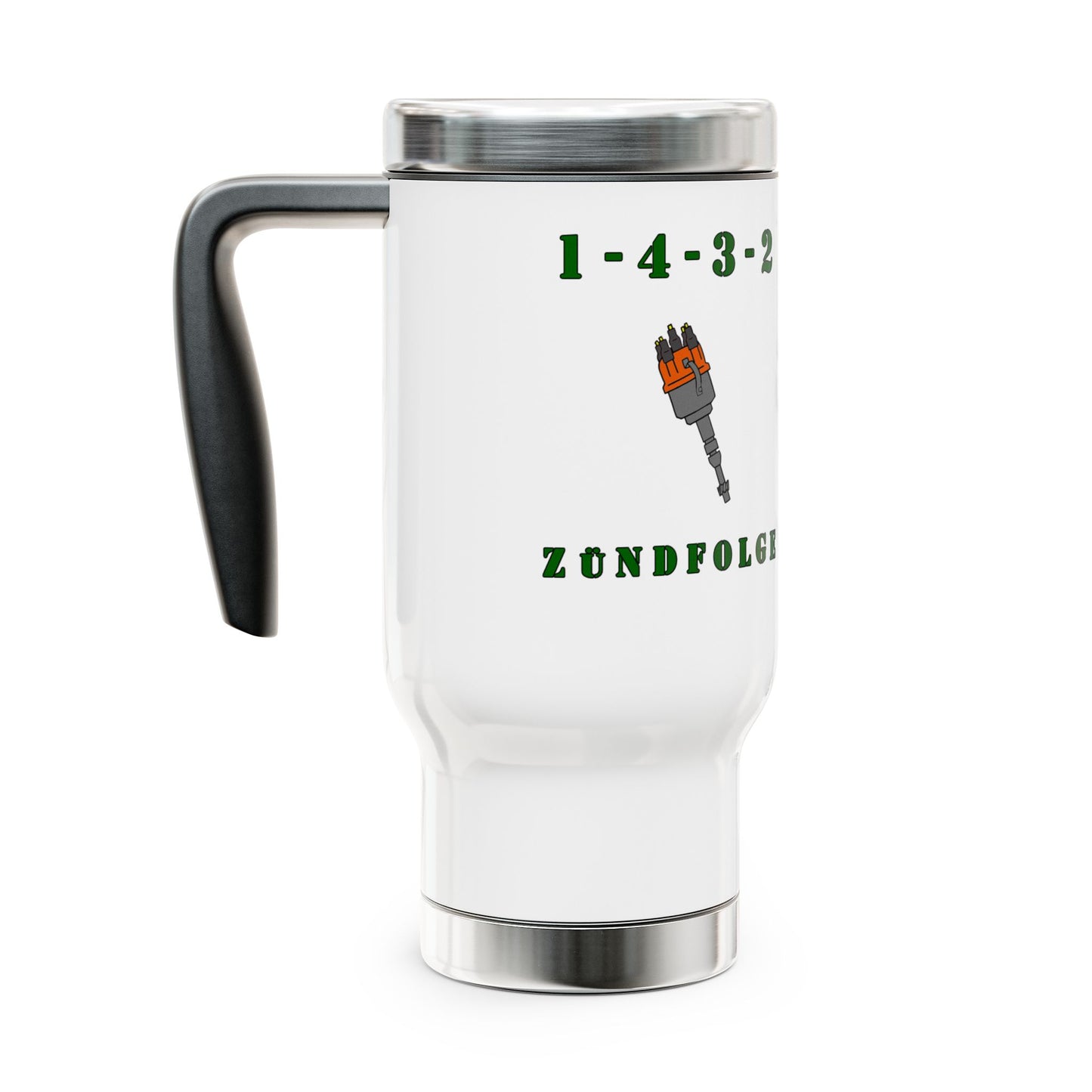 ZÜndfolge VW Firing order RanchRod Garage Stainless Steel Travel Mug with Handle, 14oz