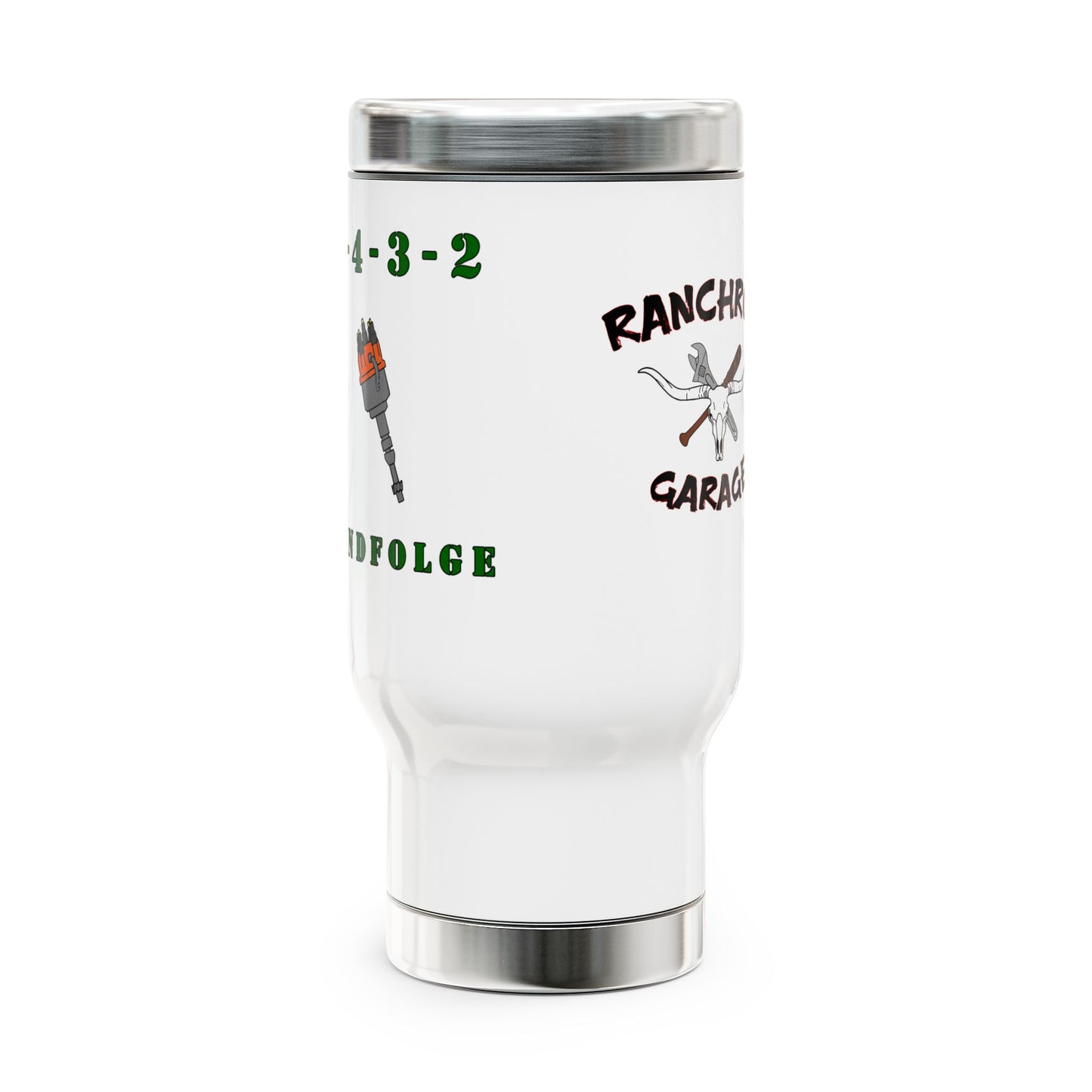 ZÜndfolge VW Firing order RanchRod Garage Stainless Steel Travel Mug with Handle, 14oz